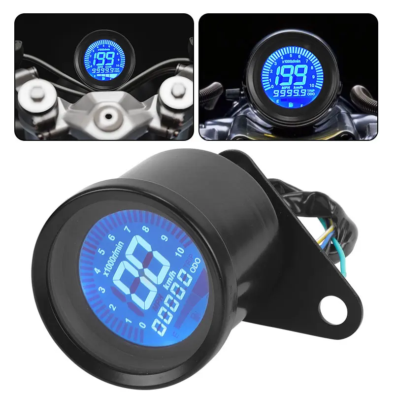 Universal 12V Digital Motorcycle Speedometer and Odometer Gauge