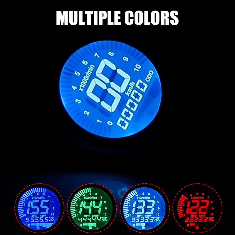 Universal 12V Digital Motorcycle Speedometer and Odometer Gauge