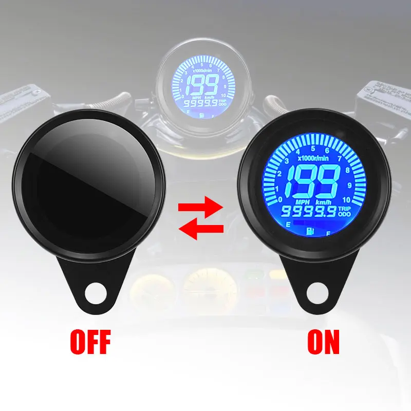Universal 12V Digital Motorcycle Speedometer and Odometer Gauge