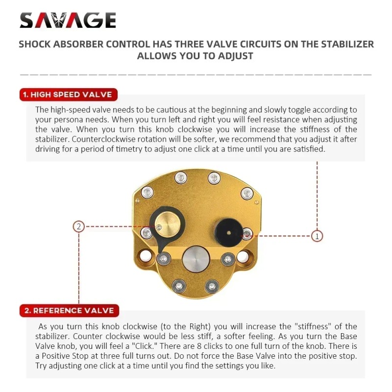 Universal Motorcycle Steering Damper Stabilizer - Adjustable Control